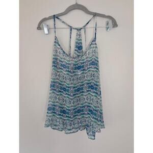 Delia’s Y2K Sheer Racerback Cami Top • Abstract Print • Size L